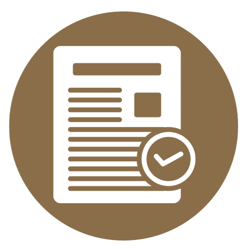 icon of a memo with a check mark on it