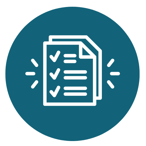 icon of a piece of paper with a checkmark