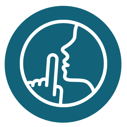 icon of a person saying shhhh