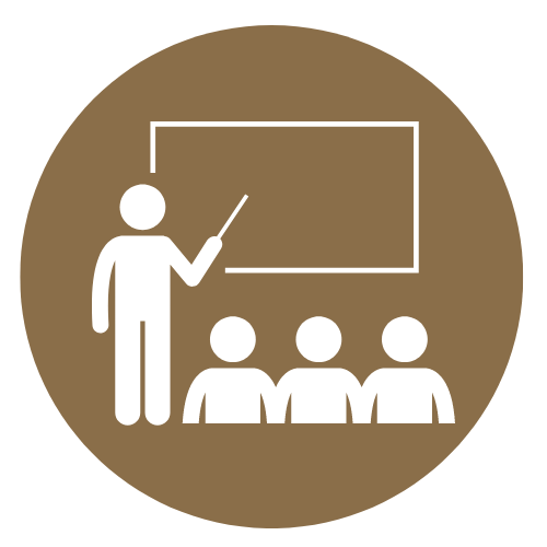 icon of a teacher in front of students